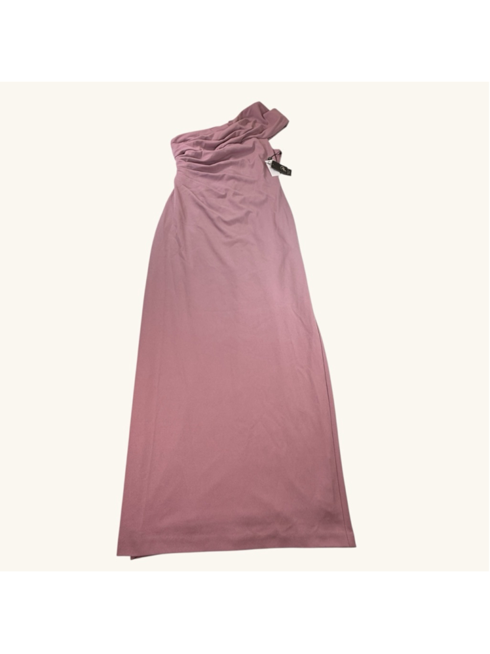 NWT Adrianna Papell Dusty Rose One Shoulder Formal Gown Size 14 Maxi Dress - Picture 2 of 10